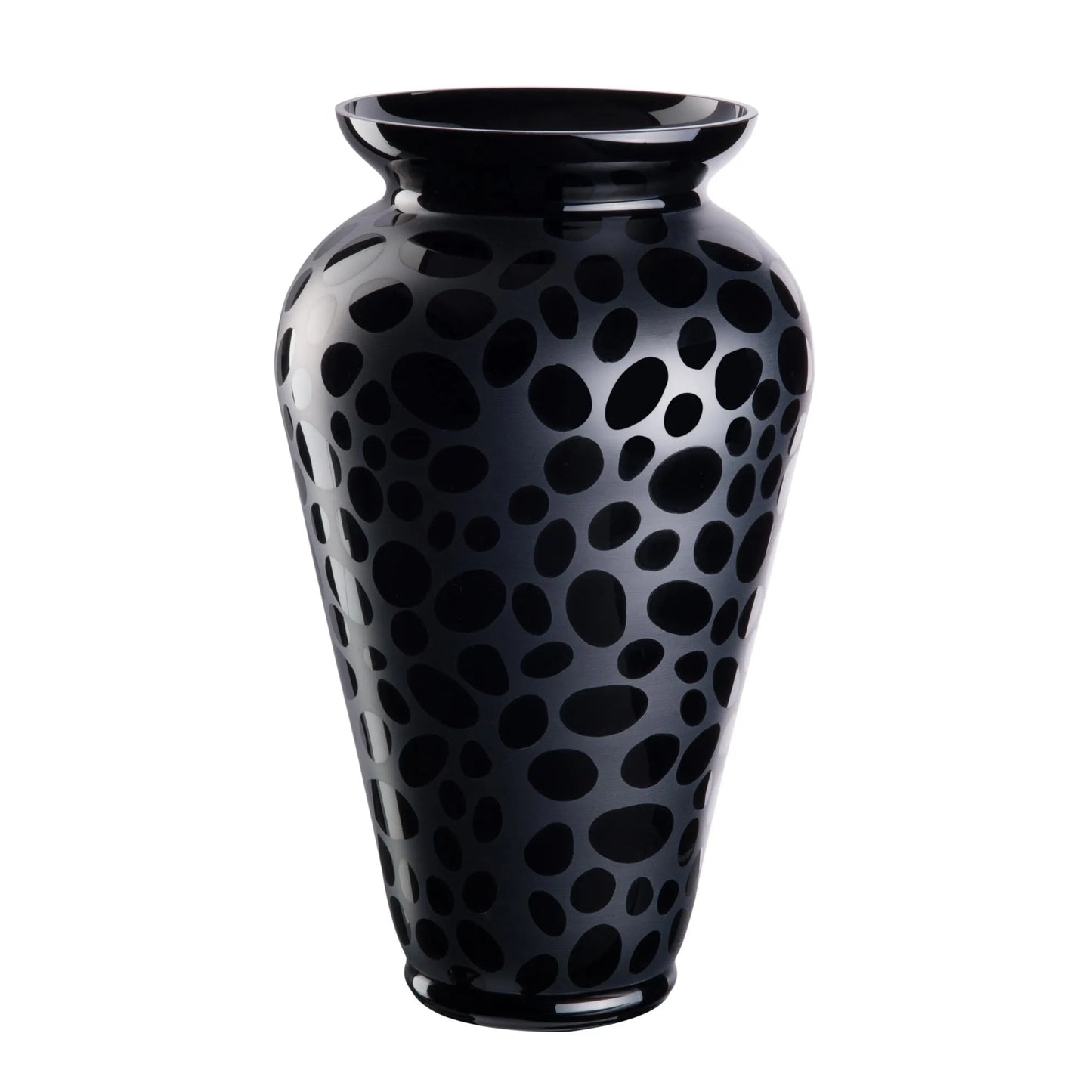 schwarze Bodenvase von OertelCrystal