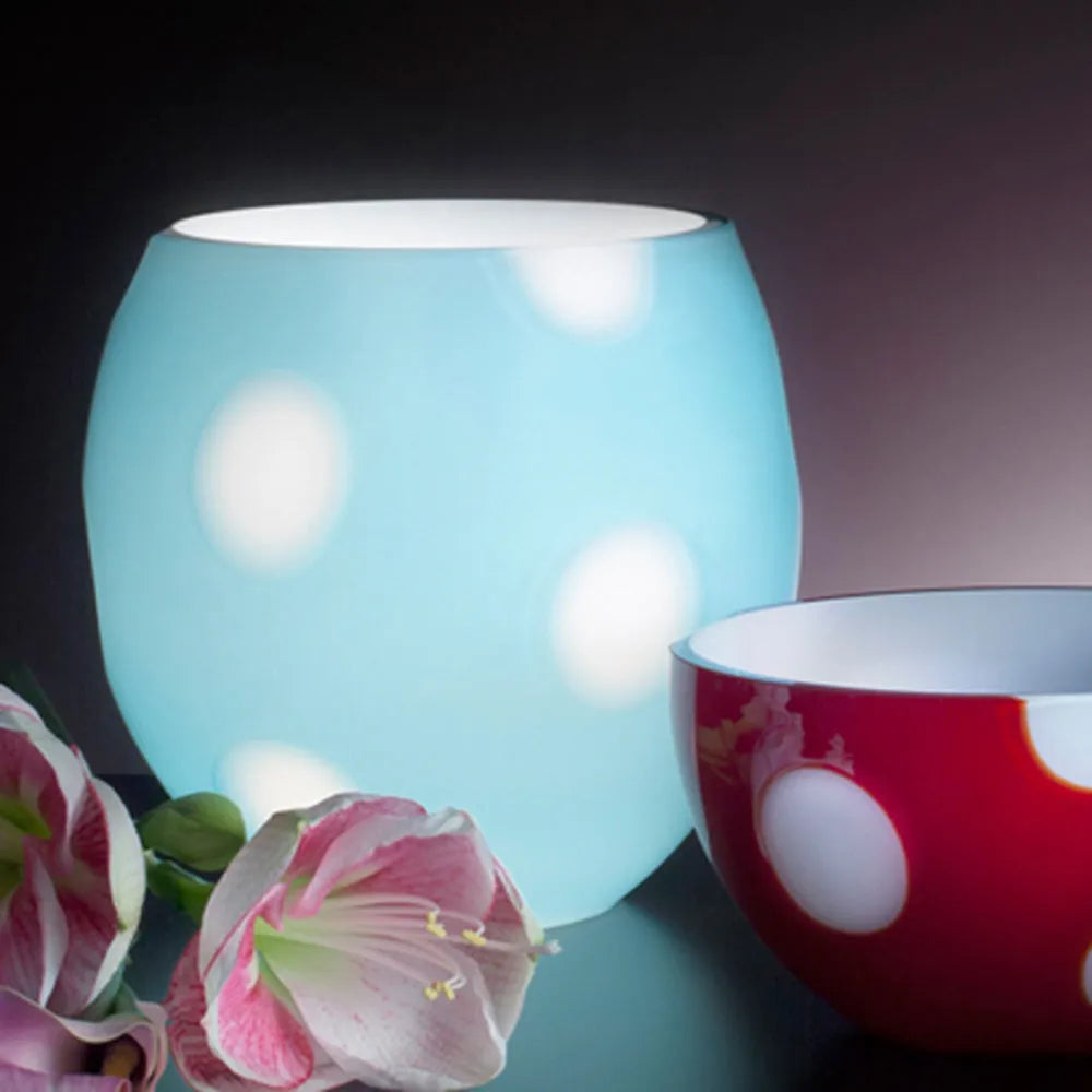 hellblaues Opalglas Windlicht von OertelCrystal