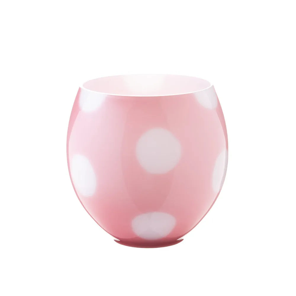 rosafarbenes Opalglas Windlicht von OertelCrystal