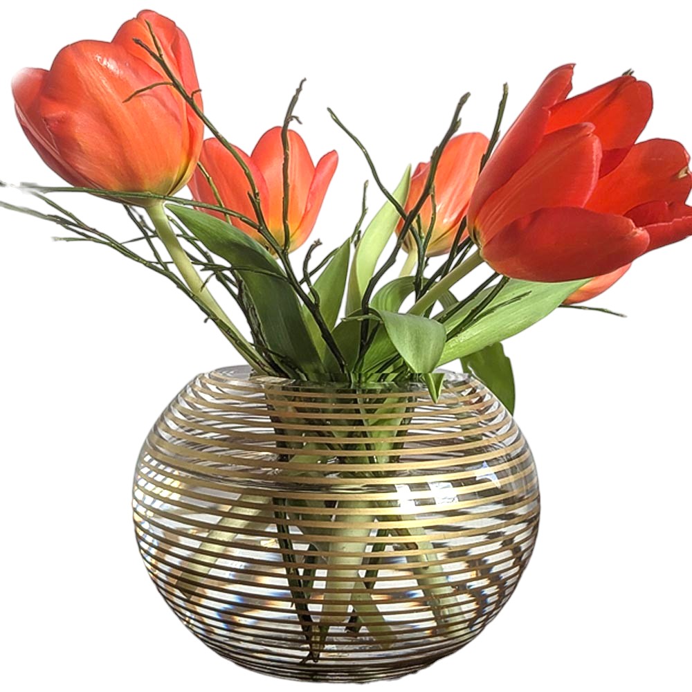 Kudelvase mit Golddekoration von OertelCrystal