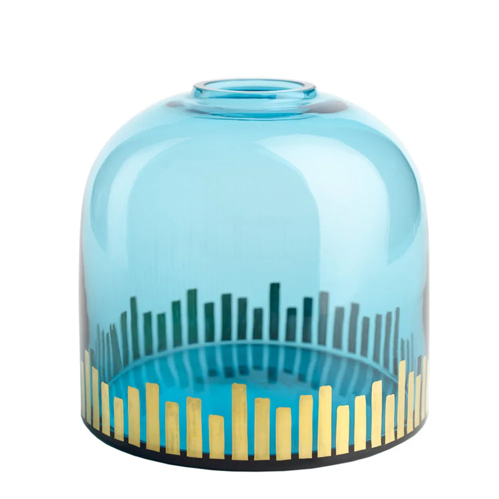 Hellblaue Zweigvase OertelCrystal