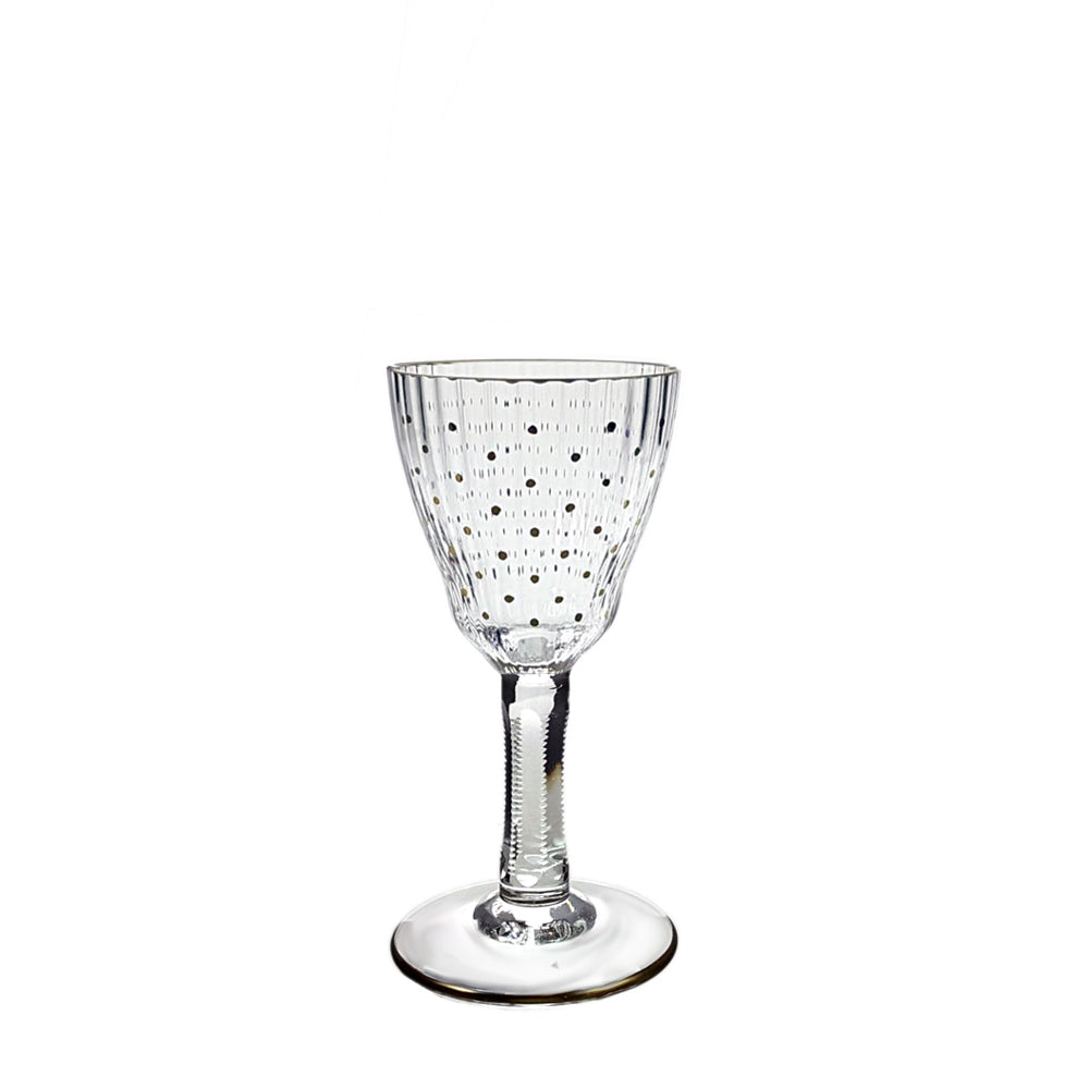 Schnapsglas aus Kristall mit Goldpunkten