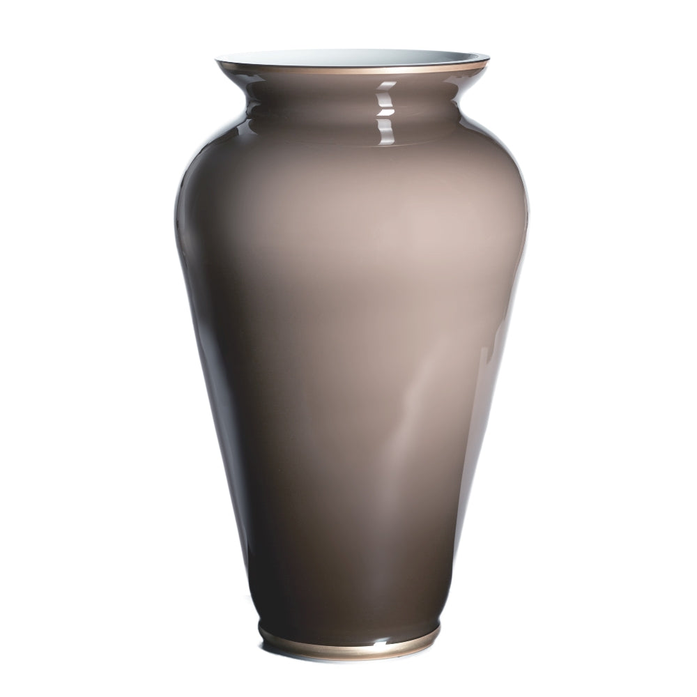 graubraune Bodenvase aus Opalglas