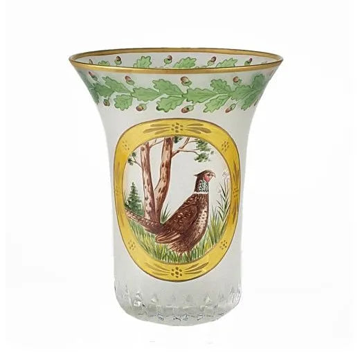 Glas mit Fasenmotiv bemalt von OertelCrystal