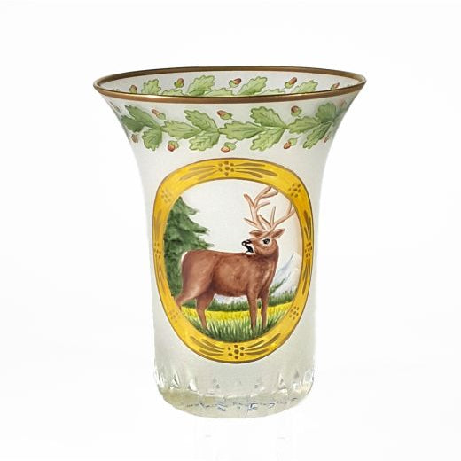 Handbemalter Becher mit Hirsch von OertelCrystal
