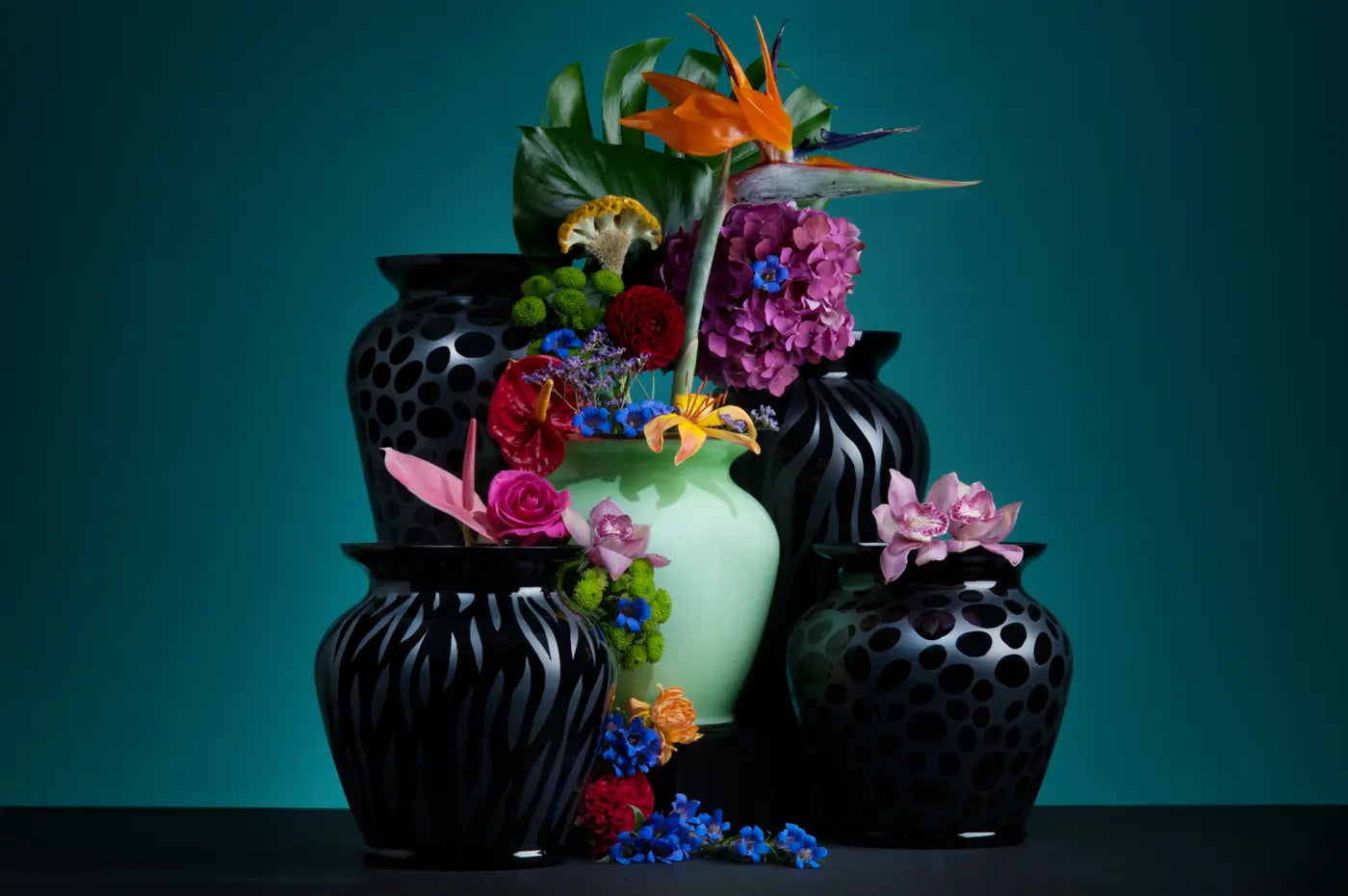 Kristallvasen von OertelCrystal mit Blumen