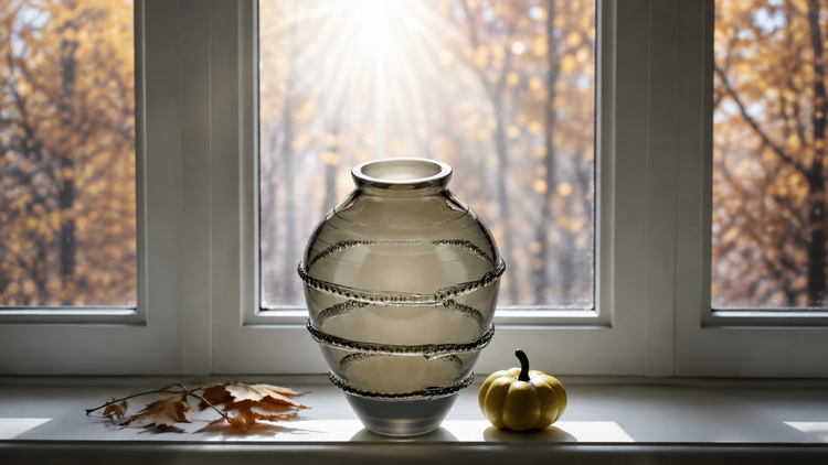 Rauchgraue Kristallvase mundgeblasen OertelCrystal