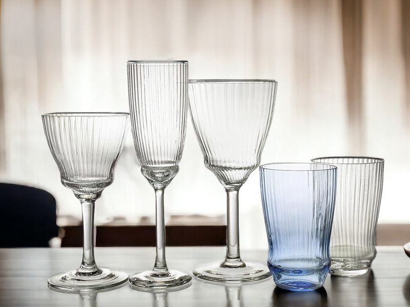 fünf verschiedene Kristallgläser von OertelCrystal