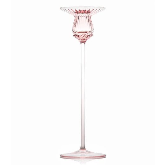 rosa Glas- Kerzenhalter von OertelCrystal