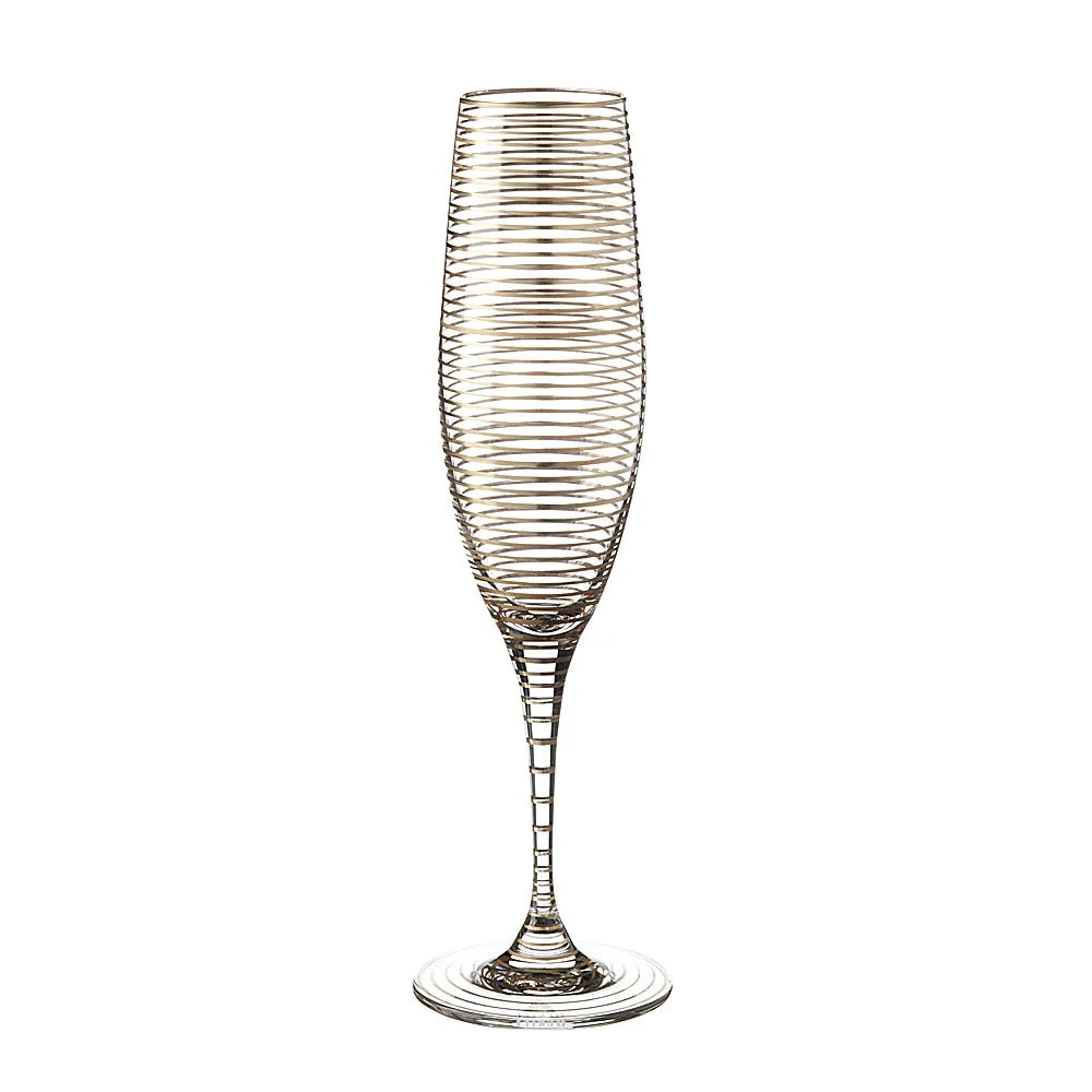 Champagnerglas mit feinen 21ct Goldlinien