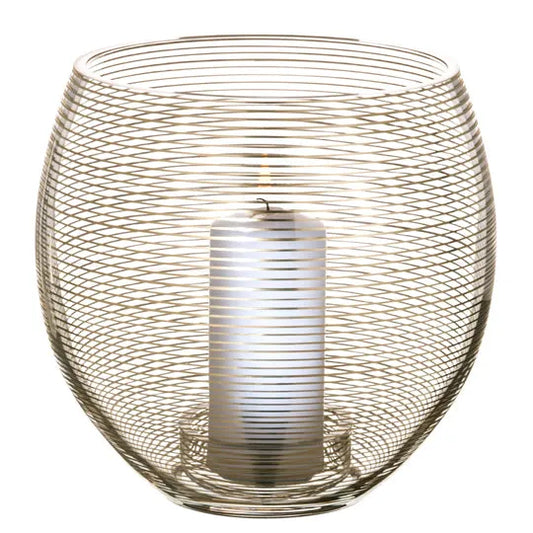 großes Windlicht mit Golddekoration