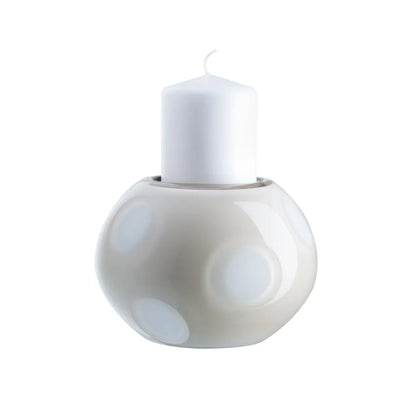 Kerzenhalter aus Opalglas von OertelCrystal