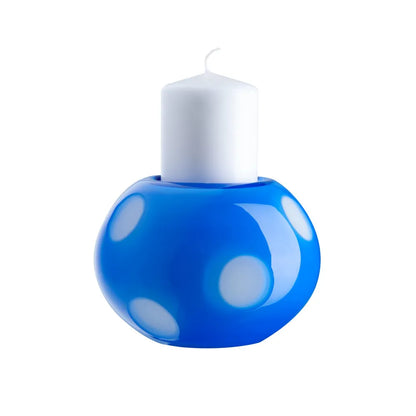 blauer Kerzenhalter Oertelcrystal