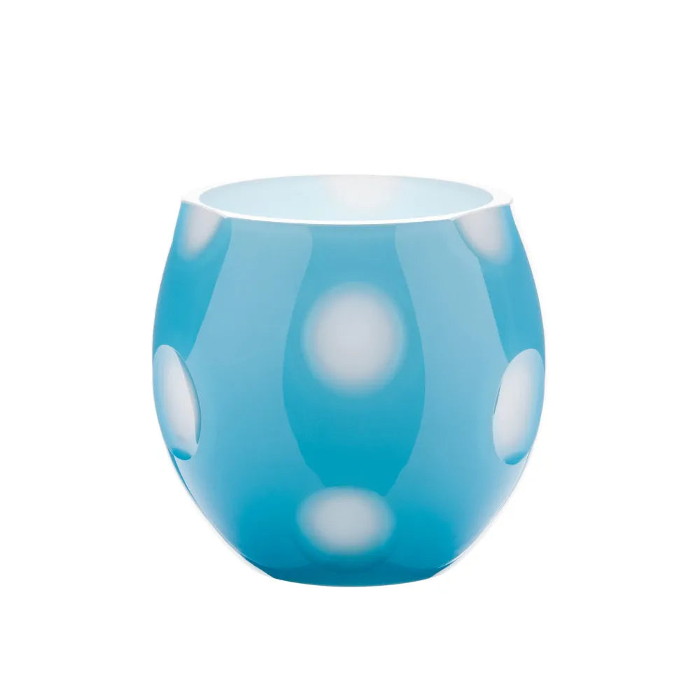 großes Windlicht opalglas hellblau von OertelCrystal