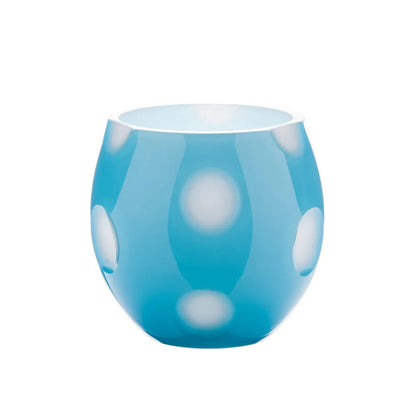 großes Windlicht opalglas hellblau von OertelCrystal