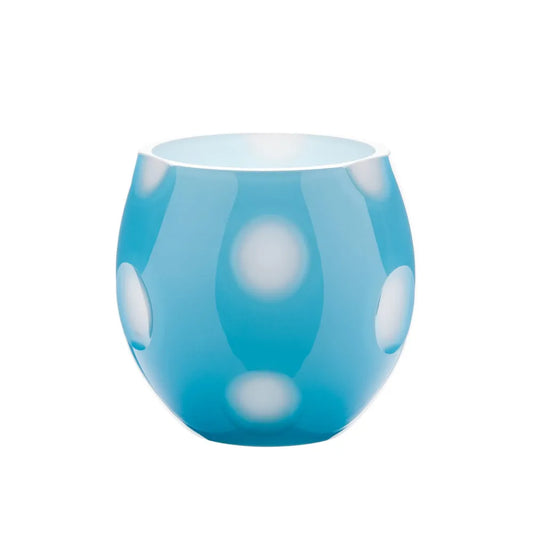 großes Windlicht opalglas hellblau von OertelCrystal