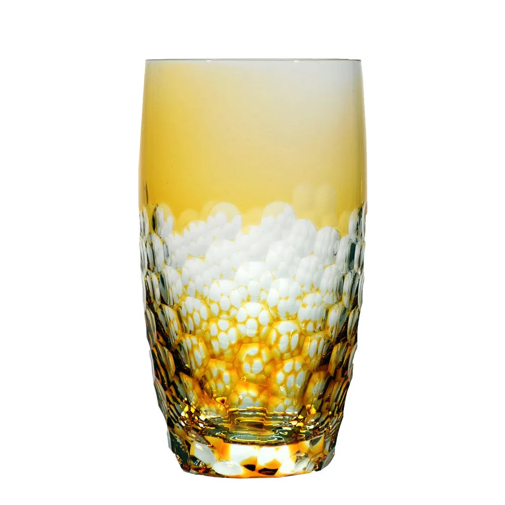 Kristallglas Becher Exagon" in Farbe Amber