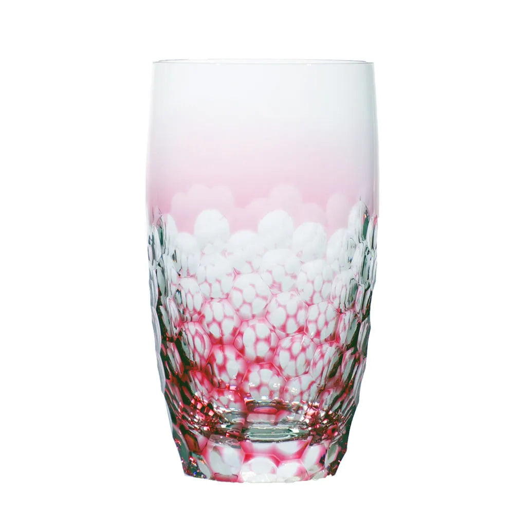 rosa Kristall Überfang Becher von OertelCrystal