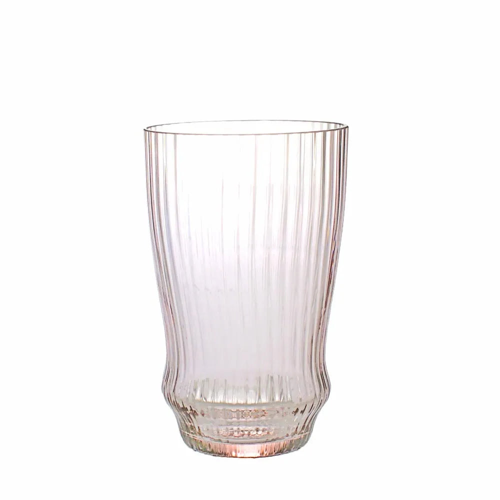 Kristallglas Becher mundgeblasen in Farbe Rosa. OertelCrystal