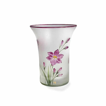Becher mit Gladiolenmotiv handbemalt