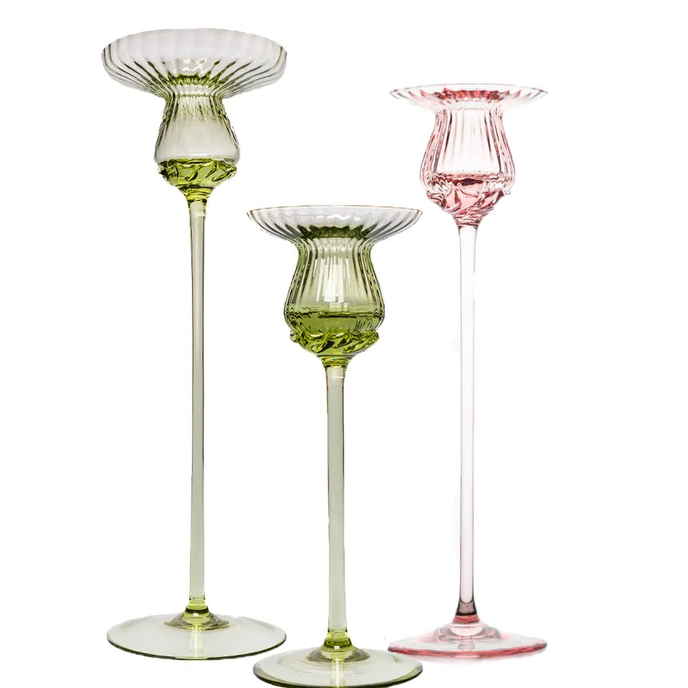 3 Kerzenhalter in verschiedenen Höhen von OertelCrystal