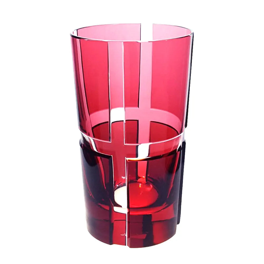 roter Longdrinkbecher Kristallglas OertelCrystal