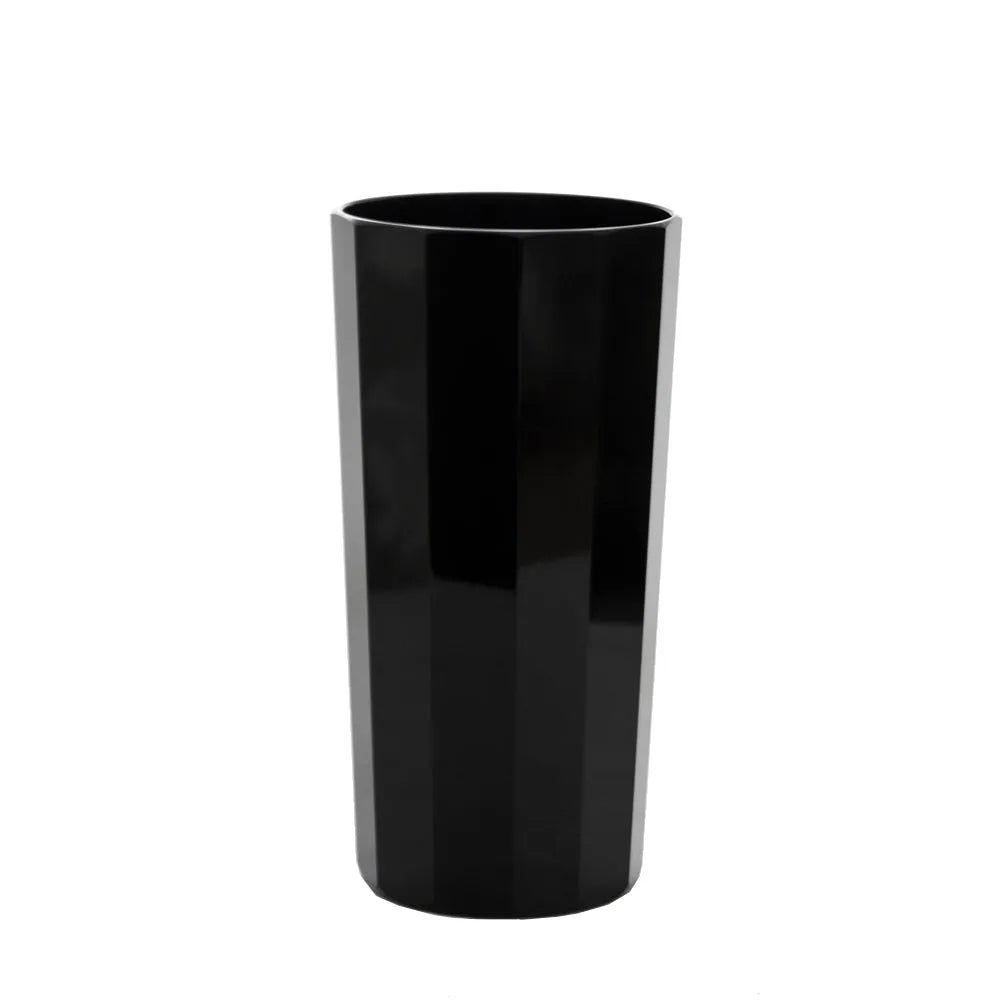 Schwarzes, handgeschliffenes Longdrink Glas