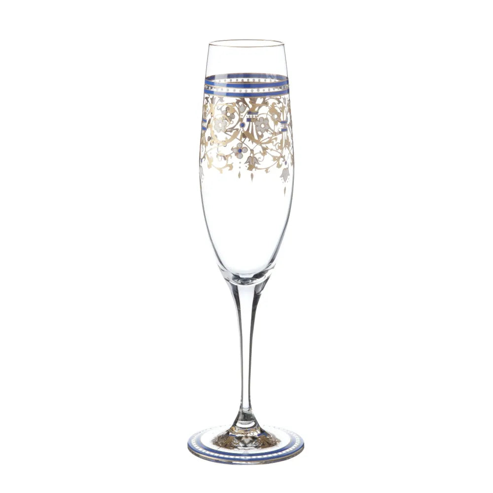 Champagnerglas mit orientalisierender Emailmalerei