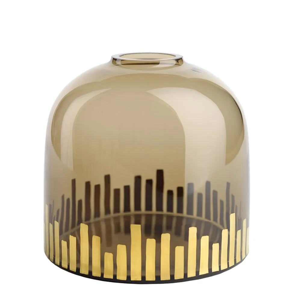 braune Kristallglas Zweigvase OertelCrystal