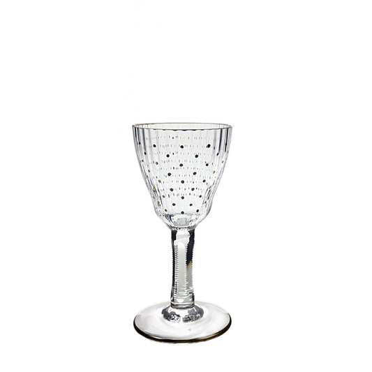 Schnapsglas aus Kristall mit Goldpunkten
