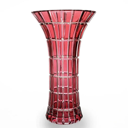 Kelchförmige rote Vase aus Überfang Bleikristall, 24cm hoch