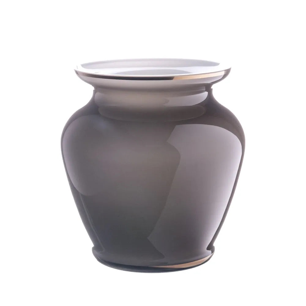 Graubraune Opalglasvase