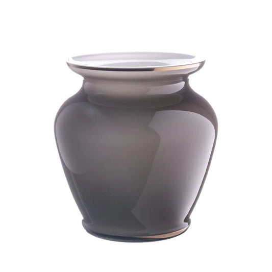 Graubraune Opalglasvase