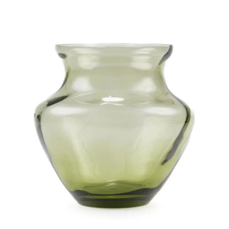 große Vase olivgrünes Kristallglas