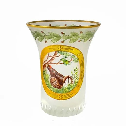 handbemaltes Glas mit TIermotiv von OertelCrystal