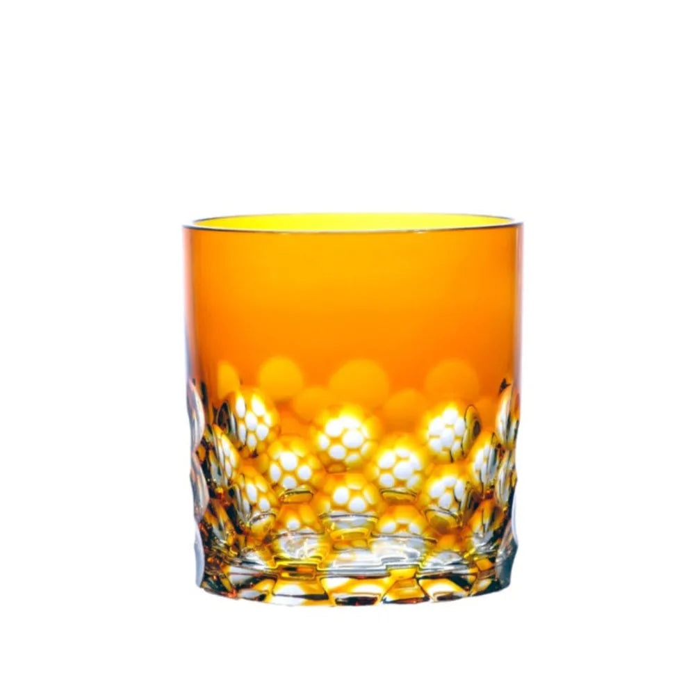 Kristallglas Whiskybecher in Farbe amber von OertelCrystal