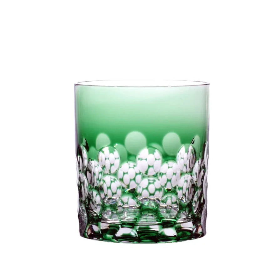 grüner Kristallglas Whiskybecher "Exagon"