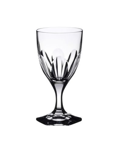 Weinglas aus Bleikristall mit 6 eckigem Fuß