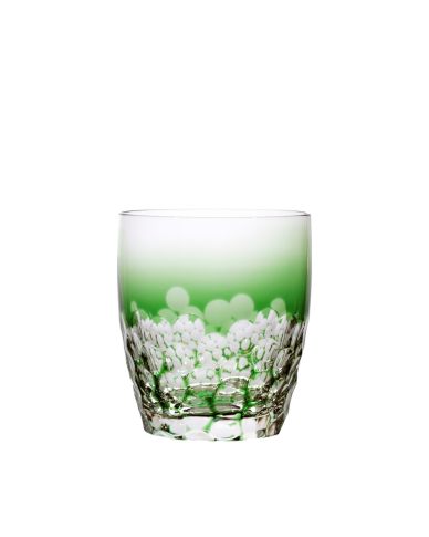 großer grüner Tumbler aus geschliffenem Kristallglas 