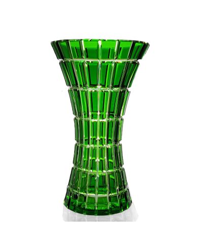 Gruene Vase 25cm hoch, handgeschliffen