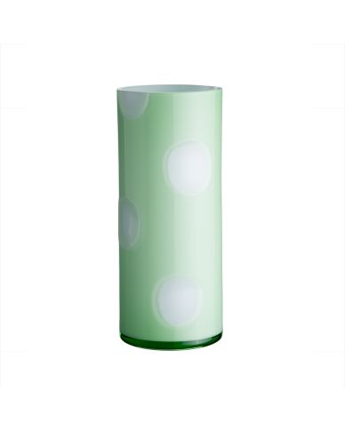 hellgrüne schwere Vase aus Opal- Überfangglas